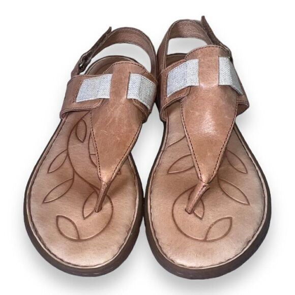 Born Belluno Leather Sandals Brown/Nut F00006 Women's 9M - Picture 3 of 10